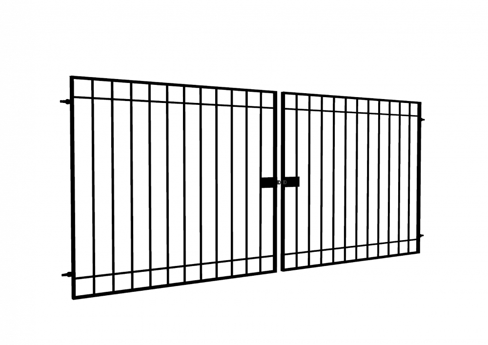 Каркас ворот распашных Стандарт проф труба 40х20мм Ш - 4000мм В-1900мм грунт черный