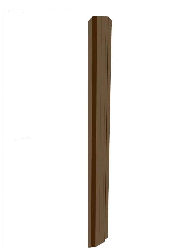 Штакетник металлический Ювента П-образный 125*2000мм, срезанные уголки, двухстороннее покрытие, PE RAL 8017 (коричневый)
