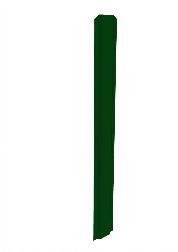 Штакетник металлический Ювента П-образный 125*2000мм, срезанные уголки, двухстороннее покрытие, PE RAL 6005 (зеленый)