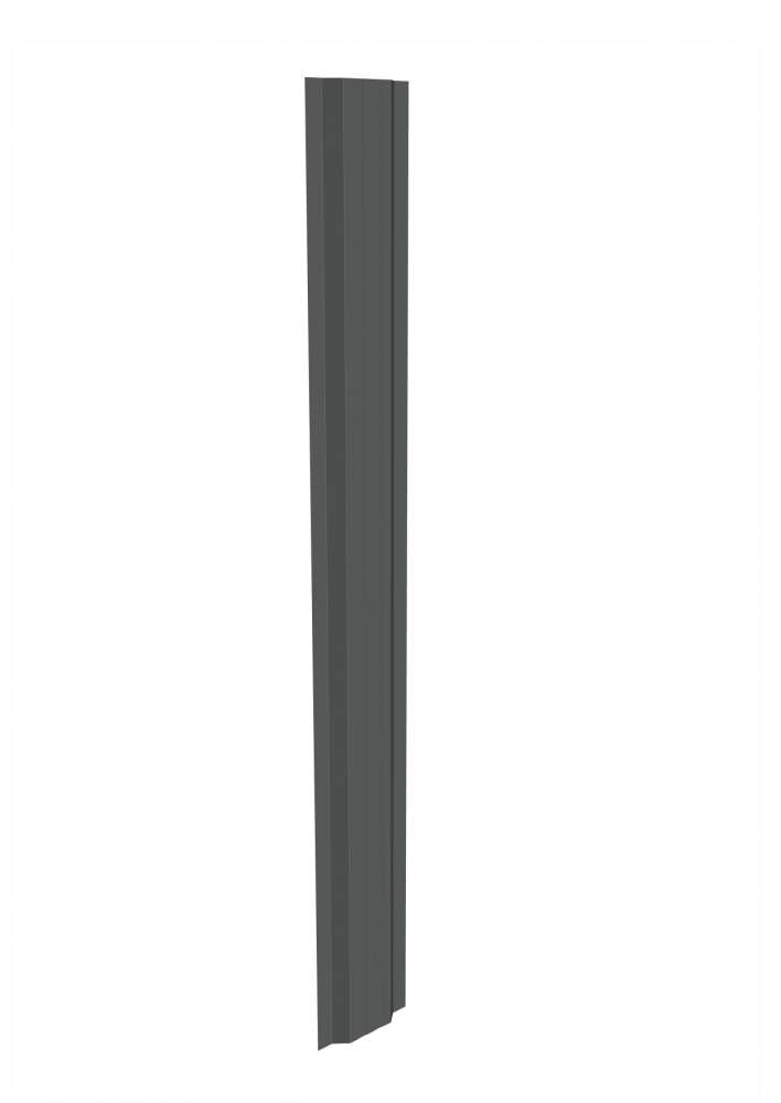 Штакетник металлический Ювента П-образный 125*1500мм, срезанные уголки, одностороннее покрытие, PE RAL 7024 (графит)