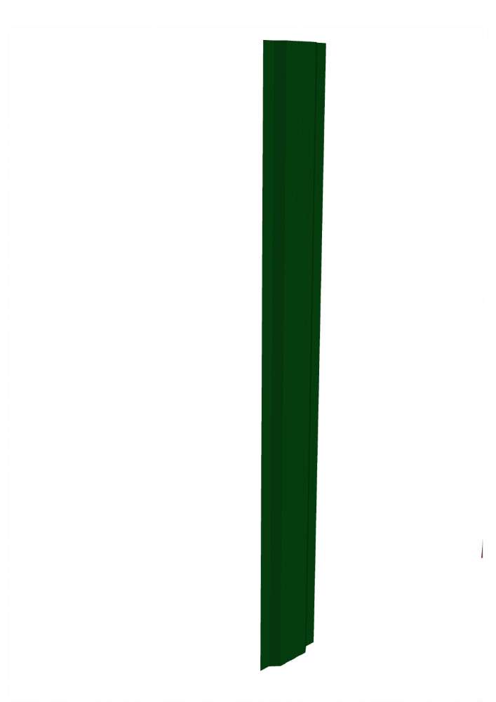 Штакетник металлический Ювента П-образный 125*1800мм, срезанные уголки, двухстороннее покрытие, ППК RAL 6005 (зеленый)
