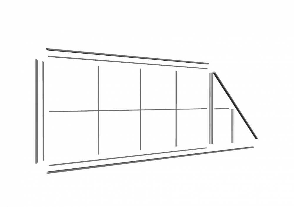 Металлокомплект для самостоятельной сборки каркаса откатных ворот проем 4м