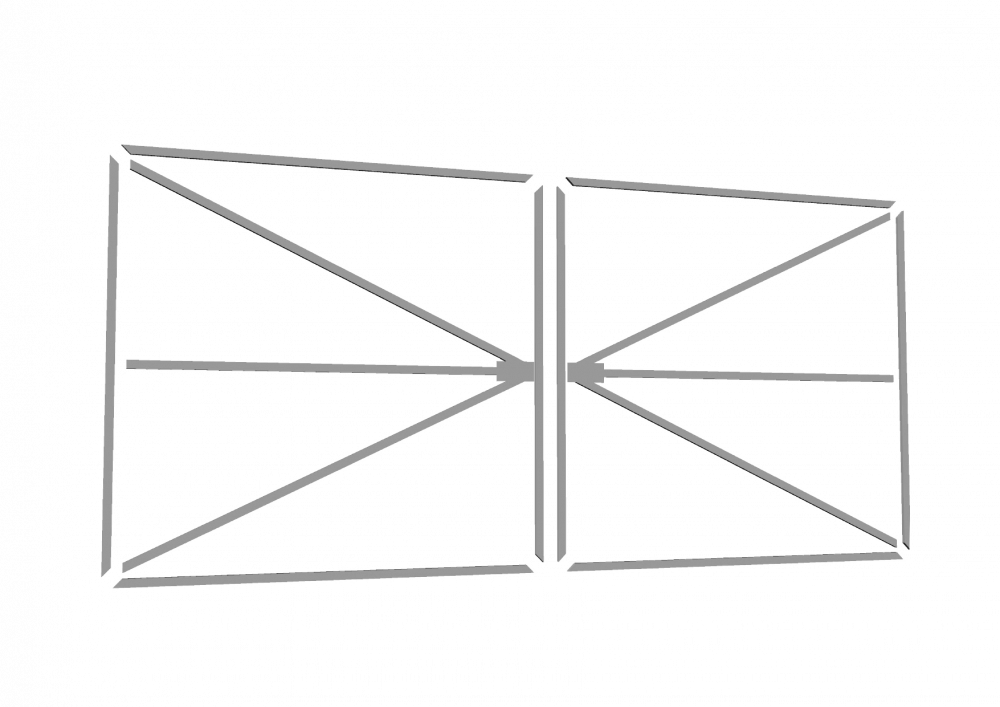 Металлокомплект для самостоятельной сборки каркаса распашных ворот из профиля 40*20 на проем 4м