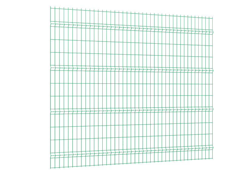 Секция сварная 3D/Гиттер ППК RAL 6005 (зел) 1530*2500, d3 55*200
