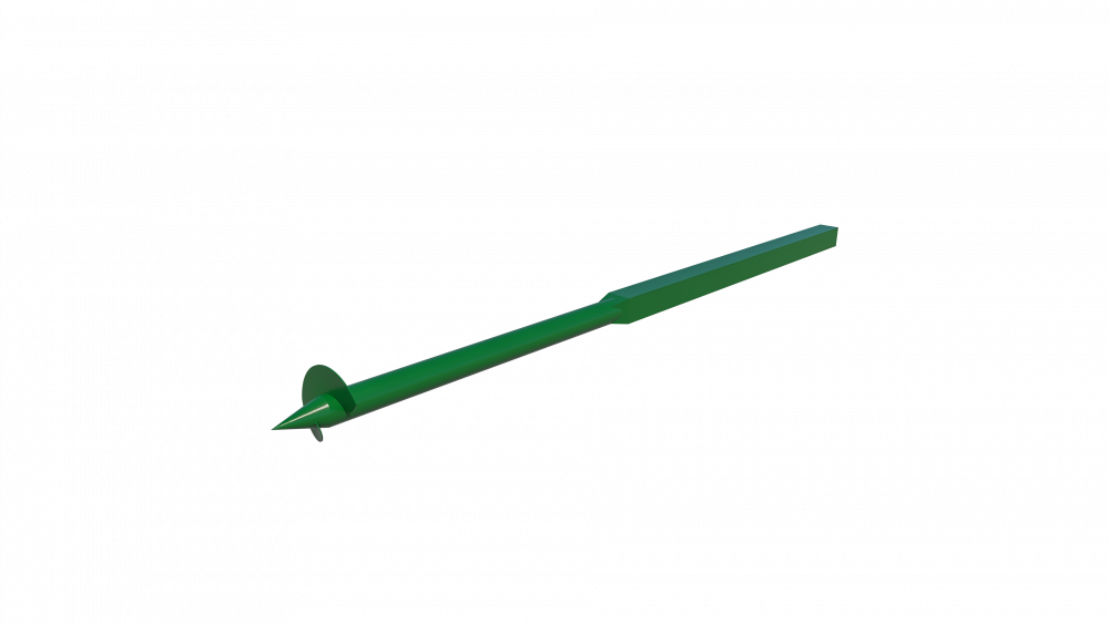 Столб винтовой Ювента 3000мм (50х50 H-2000мм; d45 H-1000мм) для сетки грунт трехкомпонентный зеленый