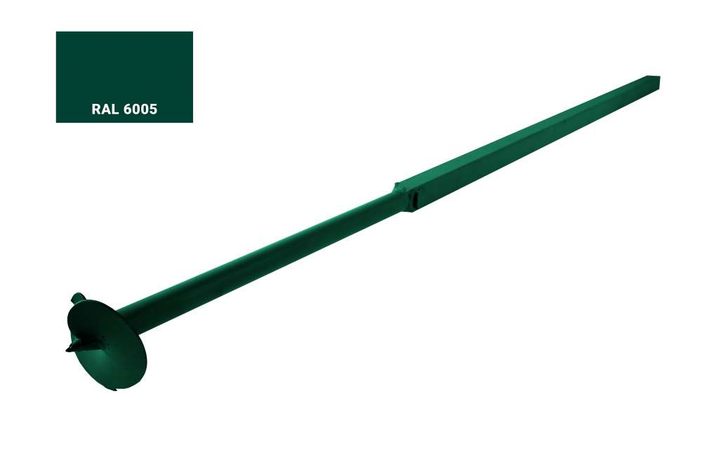 Столб винтовой Ювента 3500мм (60х60 Н-2000мм; d51 Н-1500мм), ППК RAL 6005 (зеленый)