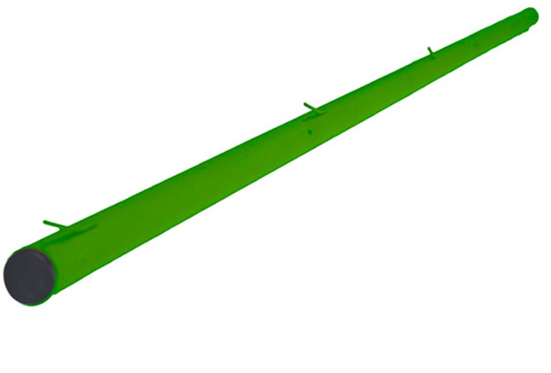 Столб заборный с "усиками" и пластиковой заглушкой d51, Н-2500мм, грунт зеленый.