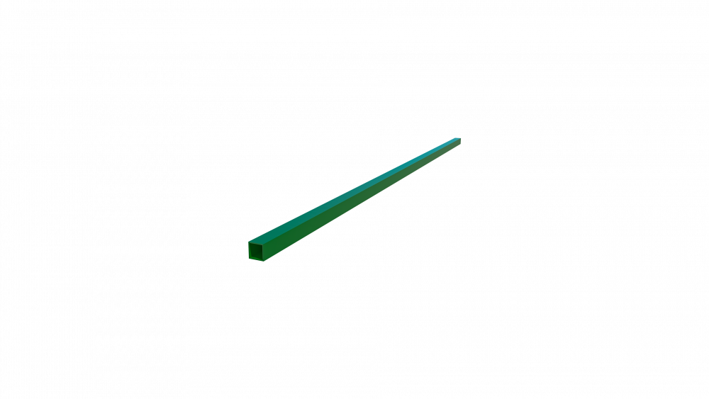 Столб для забора 50*50 Н-3000мм, с пластиковой заглушкой ППК RAL 6005 (зеленый)